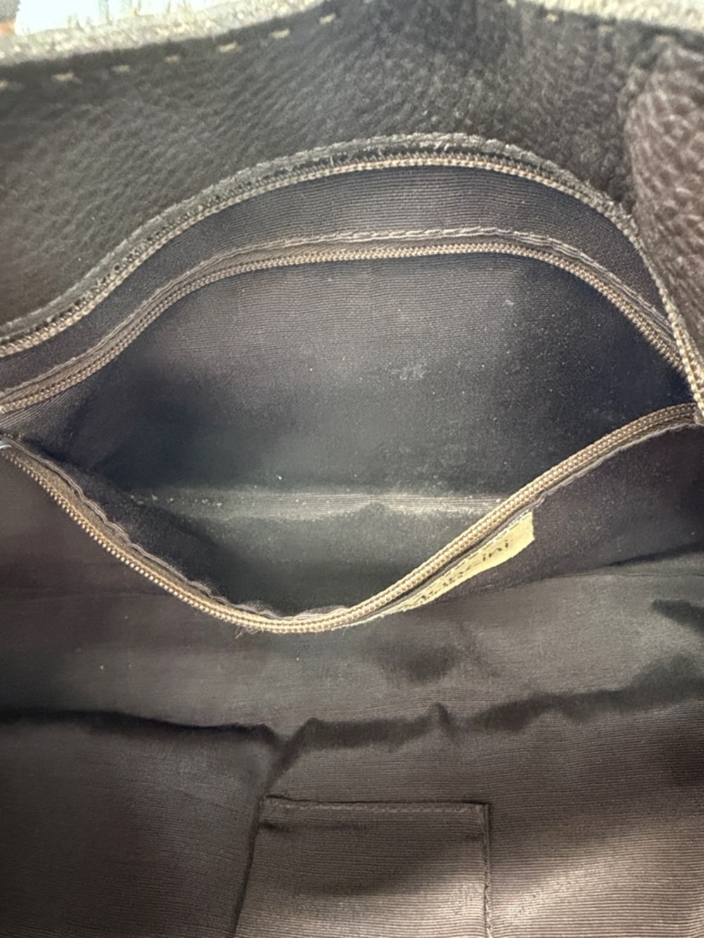Brown Haircalf Satchel with Dark Brown Leather Straps - Picture 4 of 5